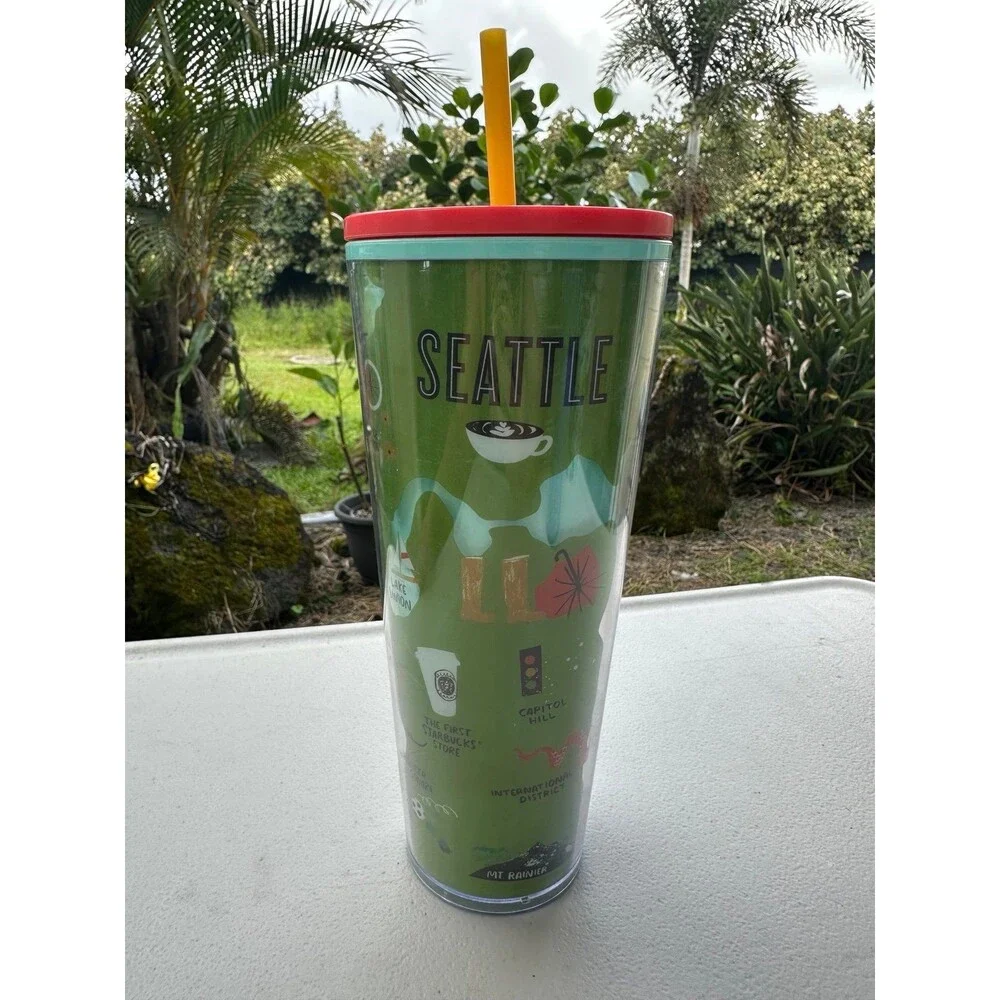 NWOT Starbucks 2019 Seattle Local Collection Cold Cup Straw Venti Tumbler 24oz